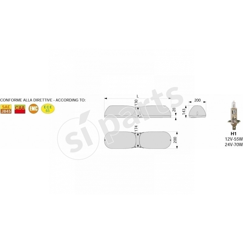 BARRA LUMINOSA 4 MOD. ROT. 12V IR