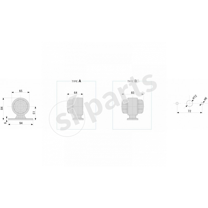 FAN.LAT.SV.SING.BIANC.TOND.12V IRNT