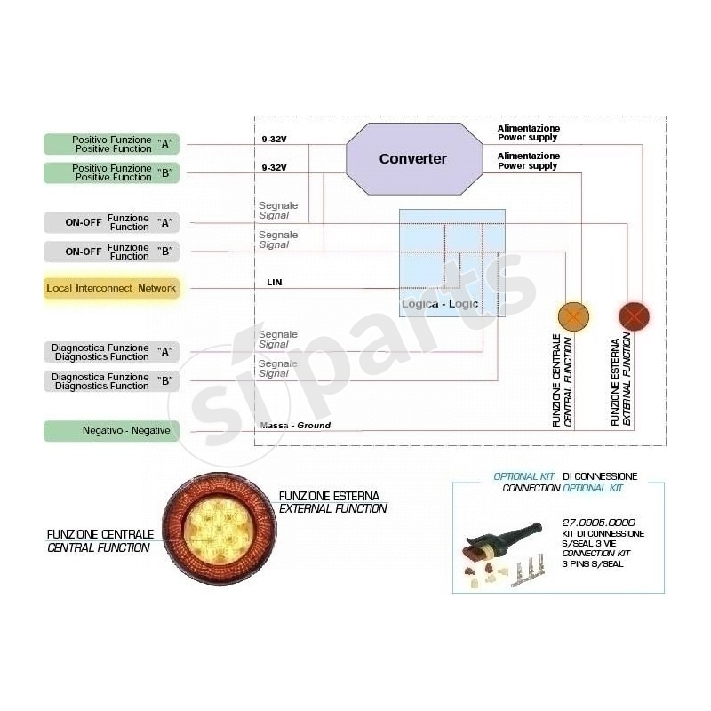 LAMP DIAM.105 LED-TURN SIGNAL REAR (ECE)