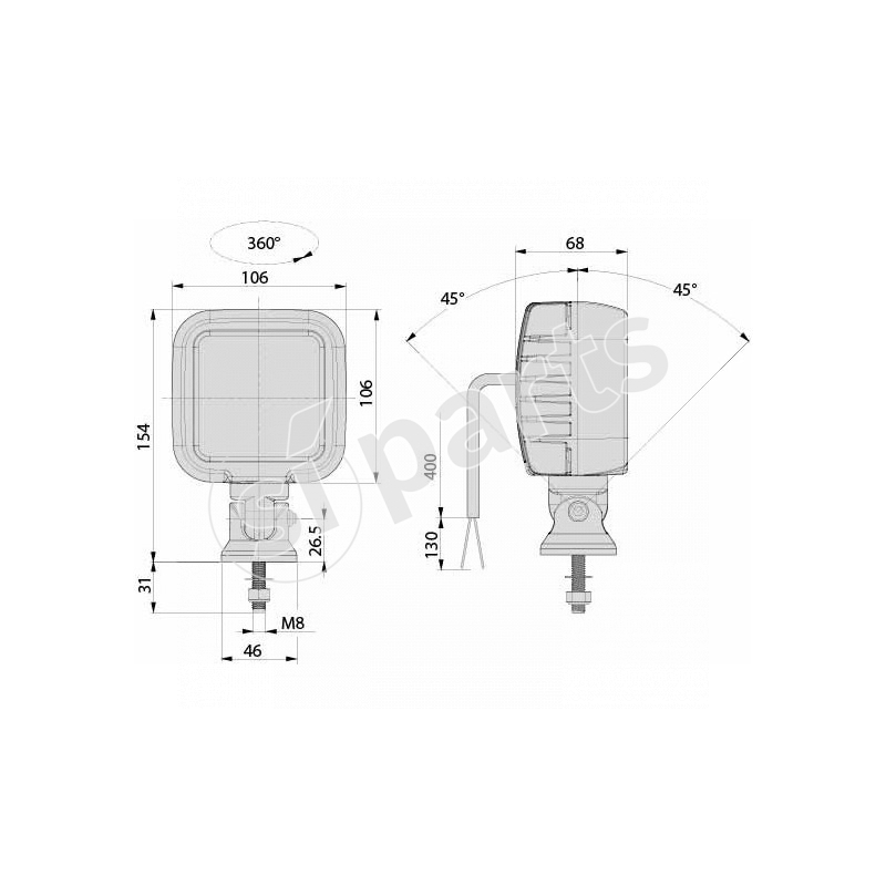 FARO DA LAVORO A LED