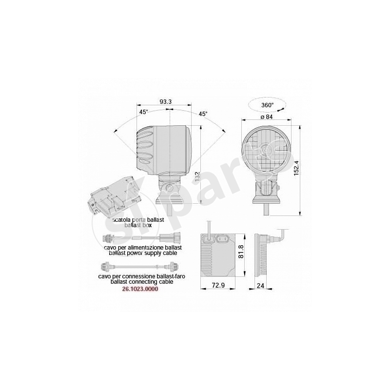 KIT FARI DA LAVORO HID D1S 12V IR