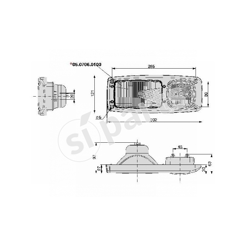 CORNICE CON PROIET.DIR. DX IR