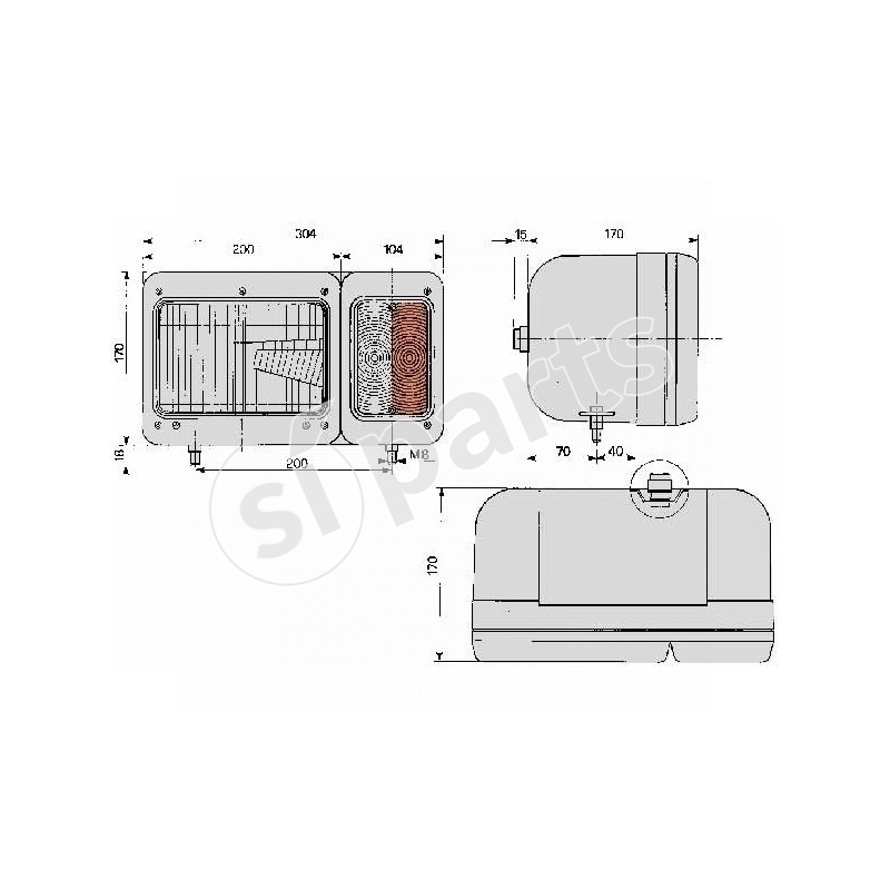 HEADLAMP UNIT WITH FRON POSITION-TURN SIGNAL LIGHT