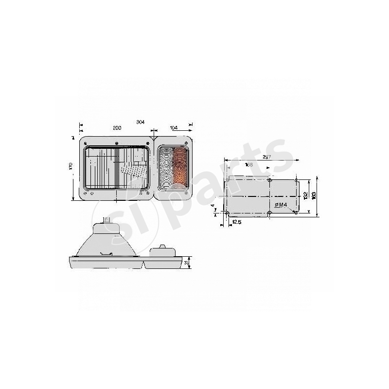 ASYMMETRIC HEADLAMP RIGHT