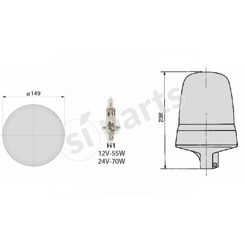 LAMP. ROTANTE BLU 12/24V