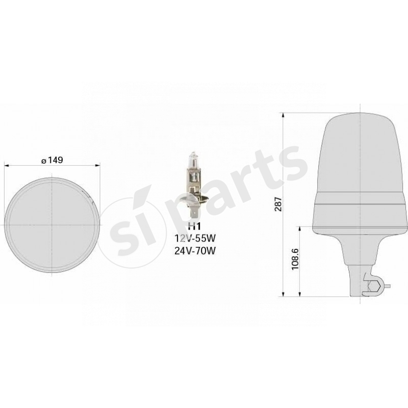 LAMP. ROTANTE BLU 12/24V