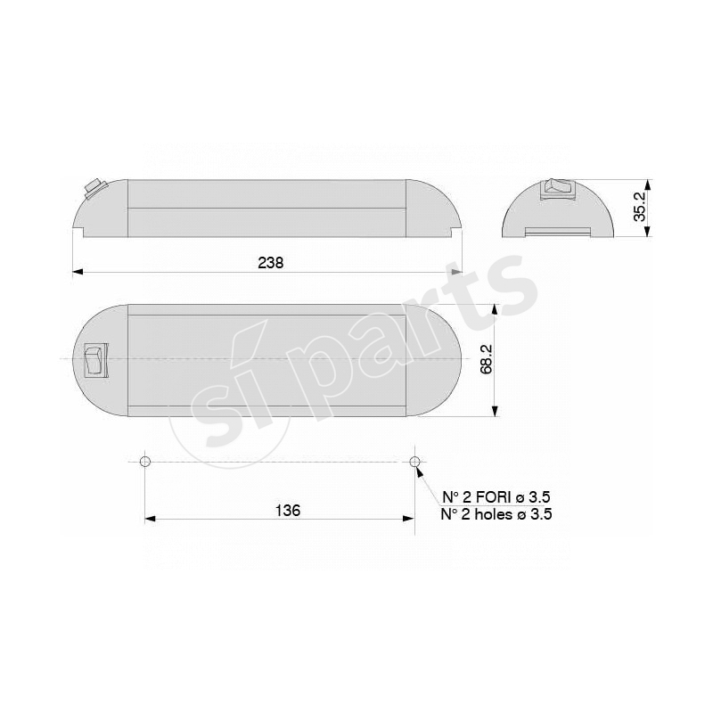 PLAFONIERA LED BIVOLTAGGIO 12/24V