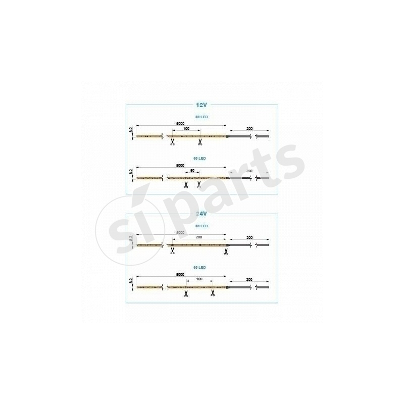 FLEX.LED STRIP BIANCO 24V IR NON TR