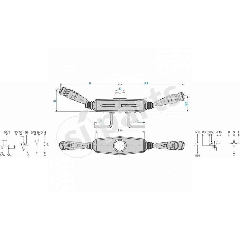 COMPLETE STEERING COLUMN SWITCH