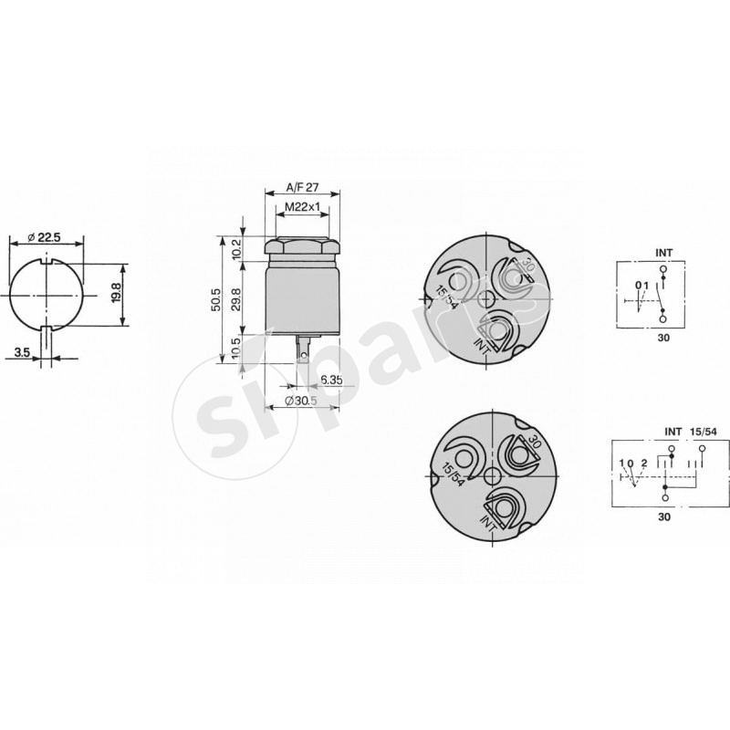 INTERRUTTORE AVVIAMENTO IR.GH.MET.