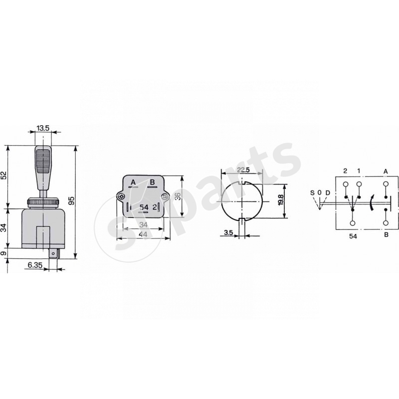 DEVIATORE LUCI DIREZONE LAMPO FARI