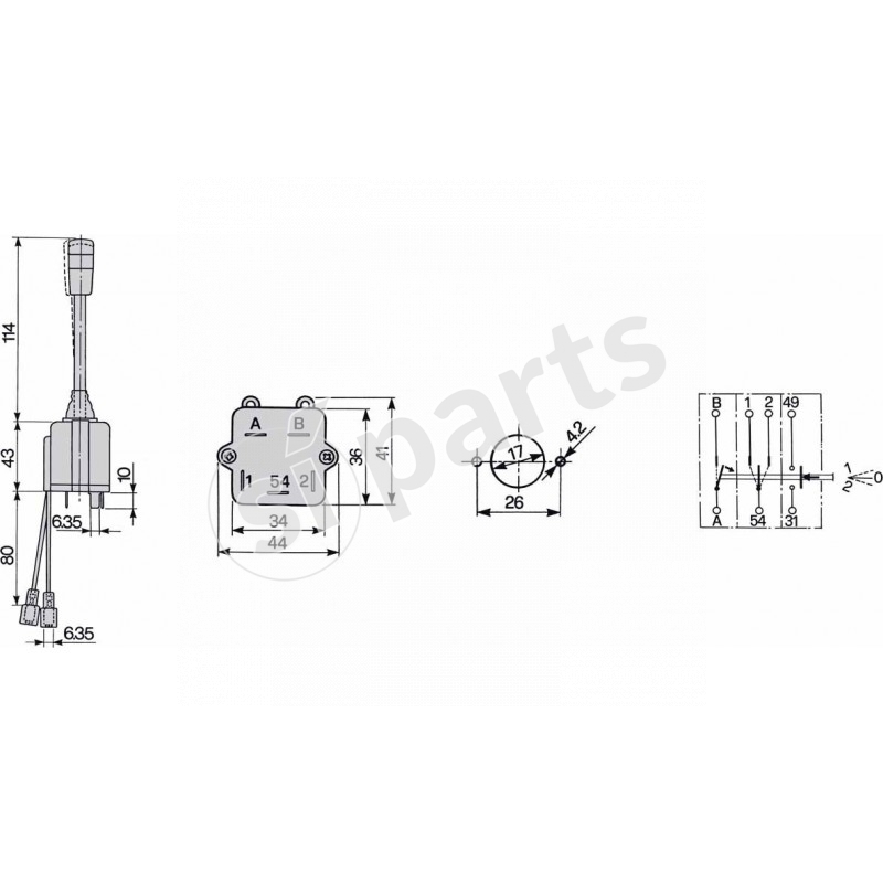 DIRECTION LIGHTS TOGGLE SWITCH WITH HIGH BEAM FLASH AND HORN