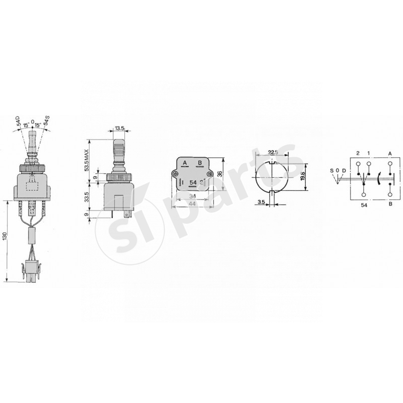 DIRECTION LIGHTS TOGGLE SWITCH WITH HIGH BEAM FLASH