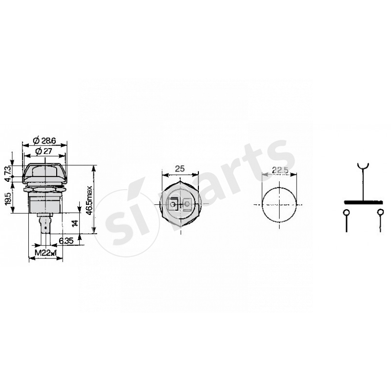 PUSH BUTTON SWITCH 4 CONTACTS