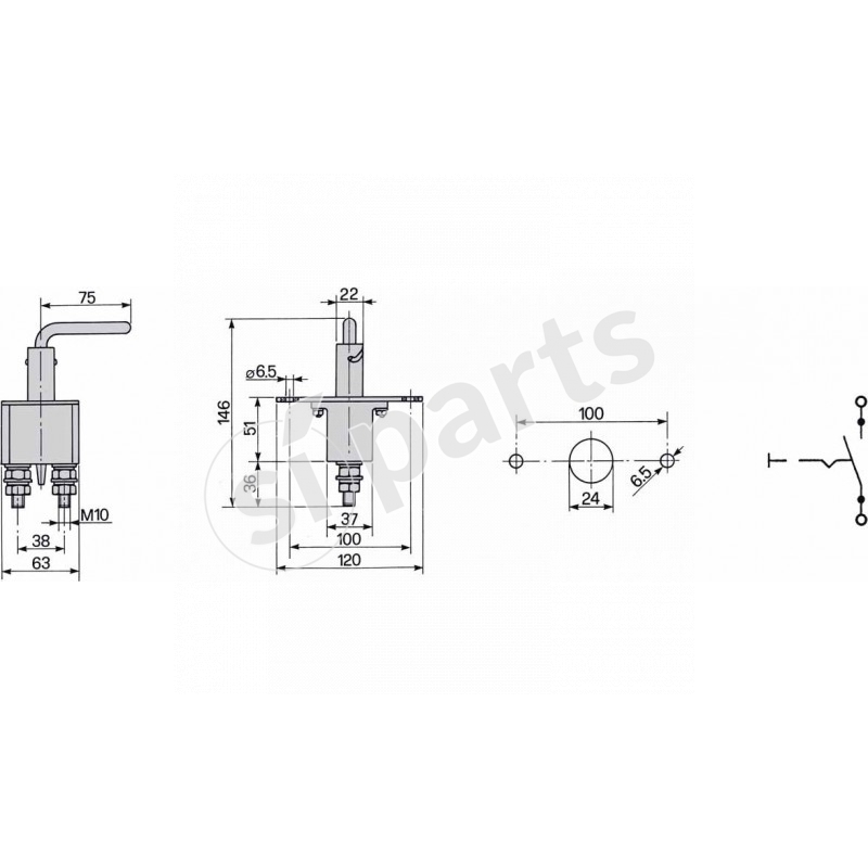 BATTERY MAIN SWITCH SINGLE POLE