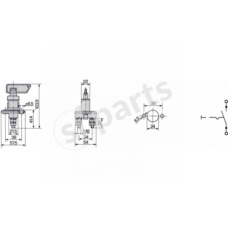BATTERY MAIN SWITCH SINGLE POLE
