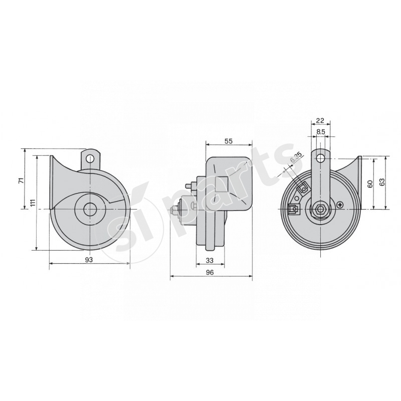 TROMBA ELETTROM.BIP.12V 410 HZ IR.