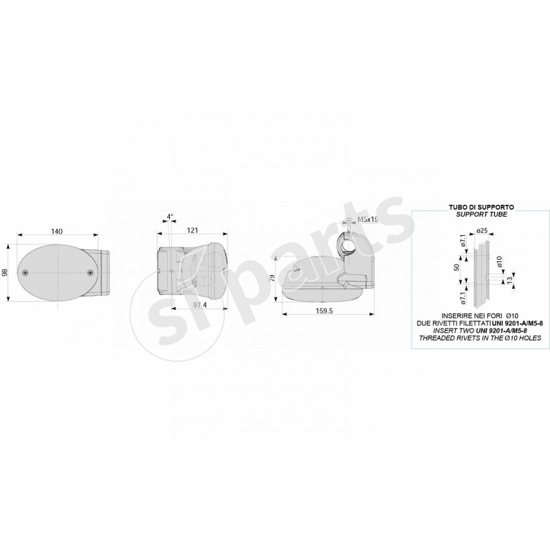 FANALE ANTERIORE DIR-POS DX 12V