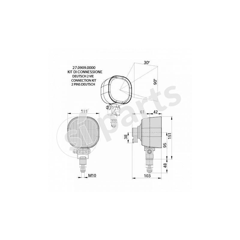 FARO DA LAVORO 24V IR