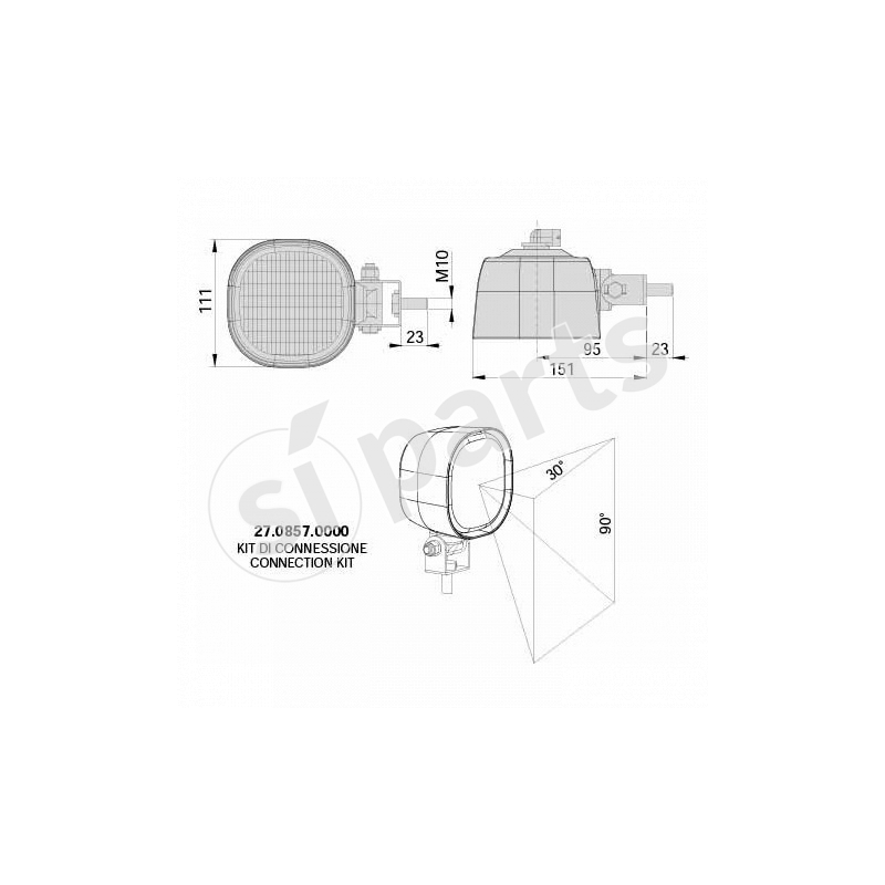 PROIETTORE SIDE LIGHT/REAR WORK IR