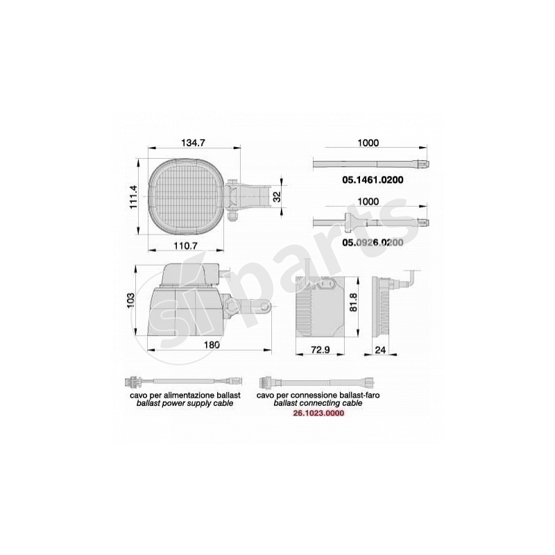 KIT FARI DA LAVORO HID D1S 12V IR