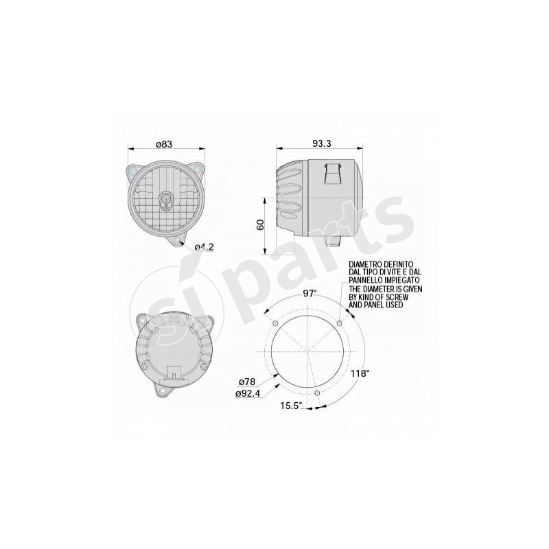 FARO LAVORO D. 80 + LAMP. HID IR