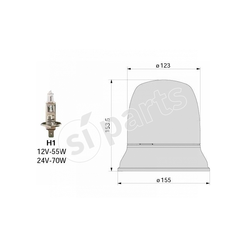 LAMP.ROT. BASE MAGN. 12V IR.NON TR