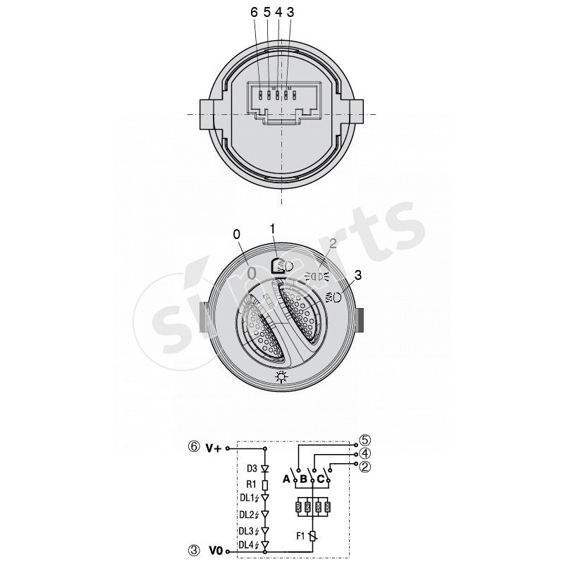COMMUTATORE ROT 4POS LUCI IR