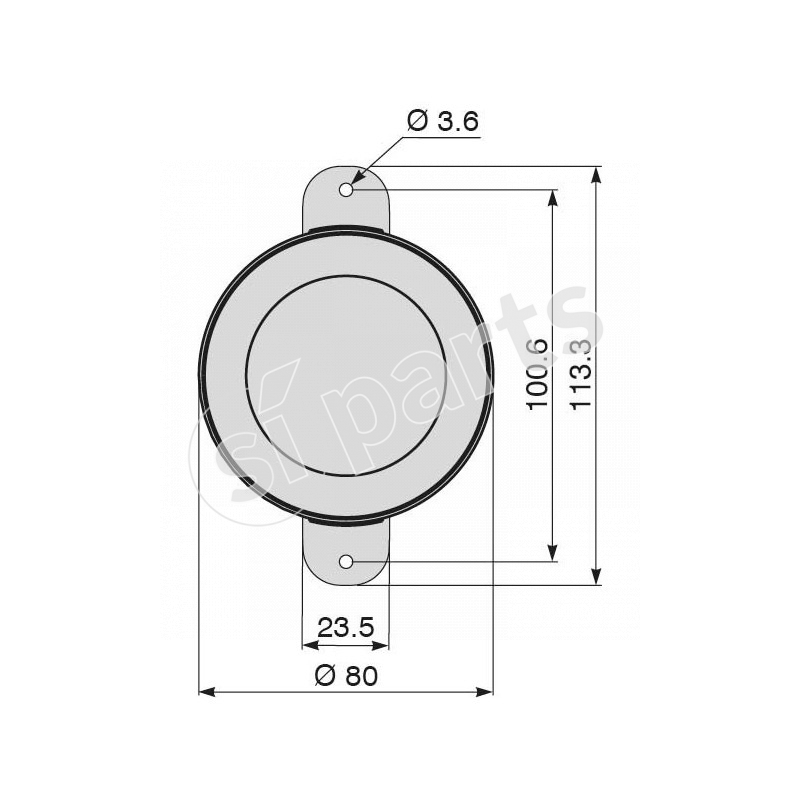FAN. POST. DIAM 80 POS/STOP ALETTE