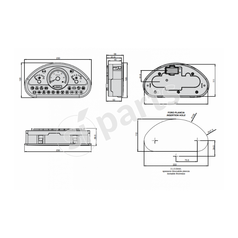 QUADRO DI BORDO ECO 3B6 LOW SPEC