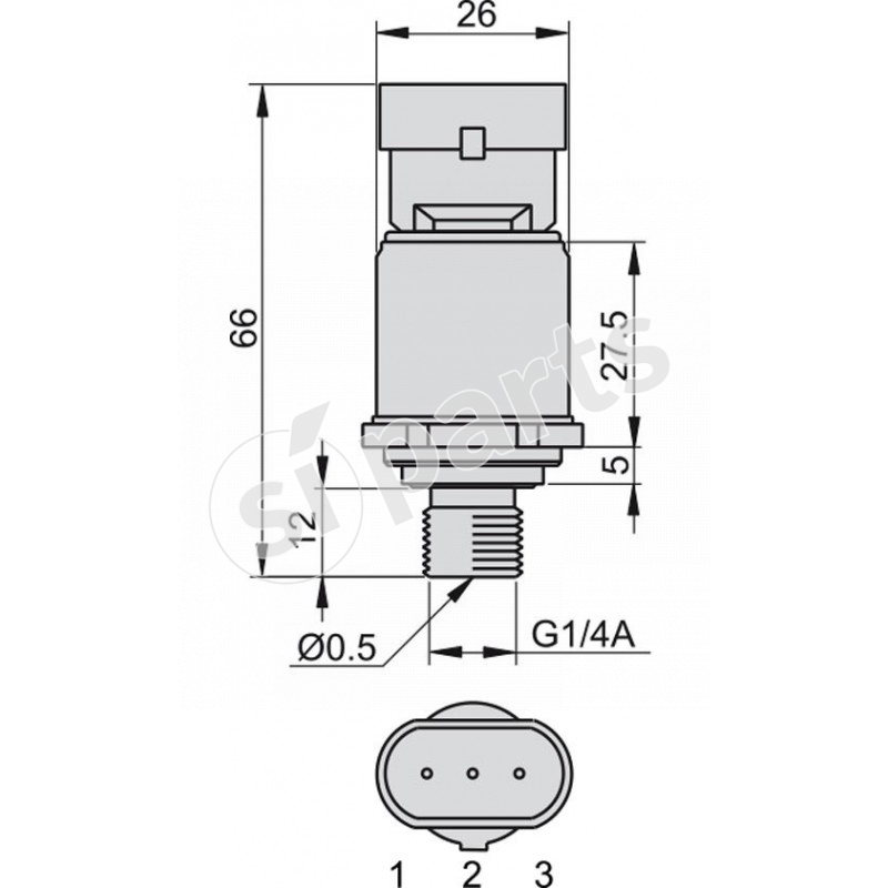TRASDUTTORE DI PRESSIONE 3B6 350 BAR SUPERSEAL