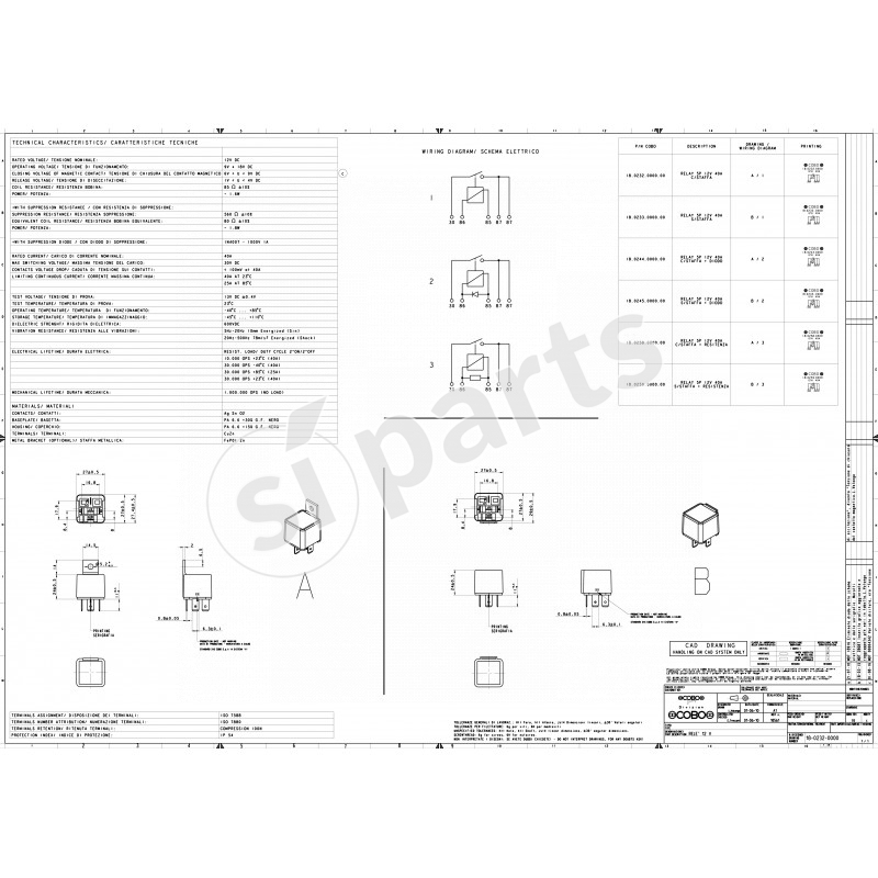 RELE' 12V-40A C/STAFF. IR