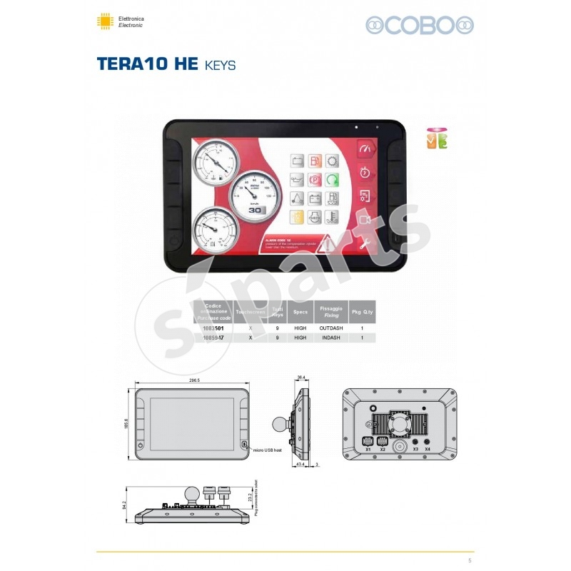 DISPLAY TERA 10 HE CON TASTI INDASH 3B6