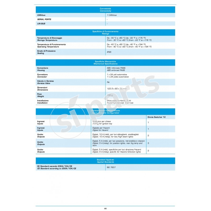 CENTRALINA DEVIOLUCI A RELÈ 12V CAN