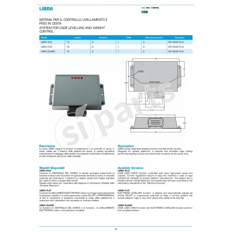 LIBRA FLAT : SISTEMA PER IL CONTROLLO LIVELLAMENTO E PESO IN CESTA