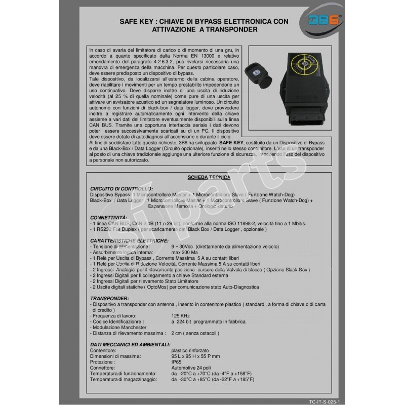 BASIC UNIT XTRAS FOR SAFE-KEY 3B6