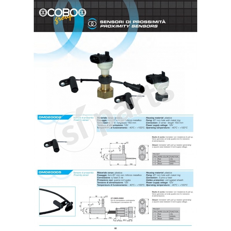SENSORE EFF.HALL 2 MAGN.USCITA FILI
