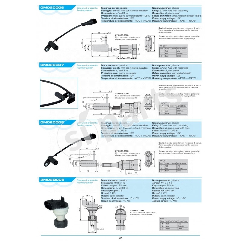 SENS.EFF.HALL 2 MAGN.CABLA EFFED II