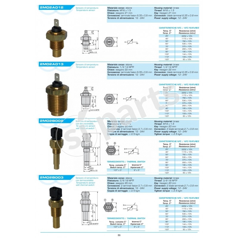 TERMISTORE PER TERMOMETRO ELETTR.IR