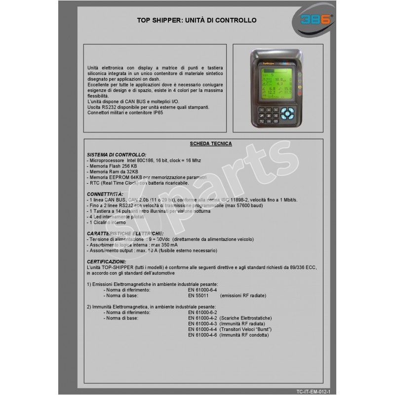 UNITA' CENT TOP SHIPPER