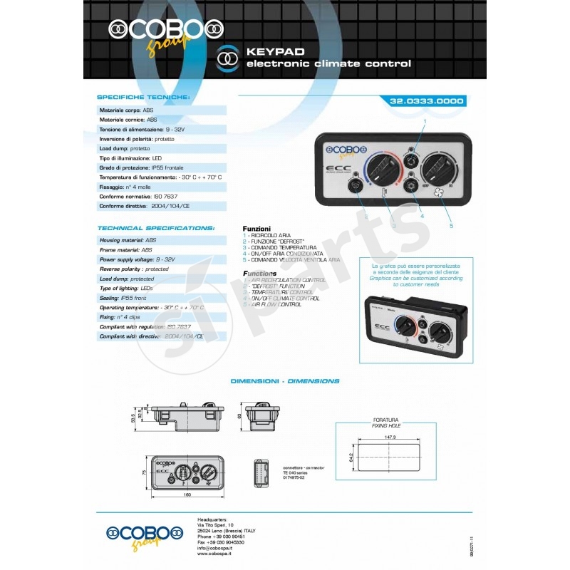 KEYPAD CENTR. AIR CONDITIONED