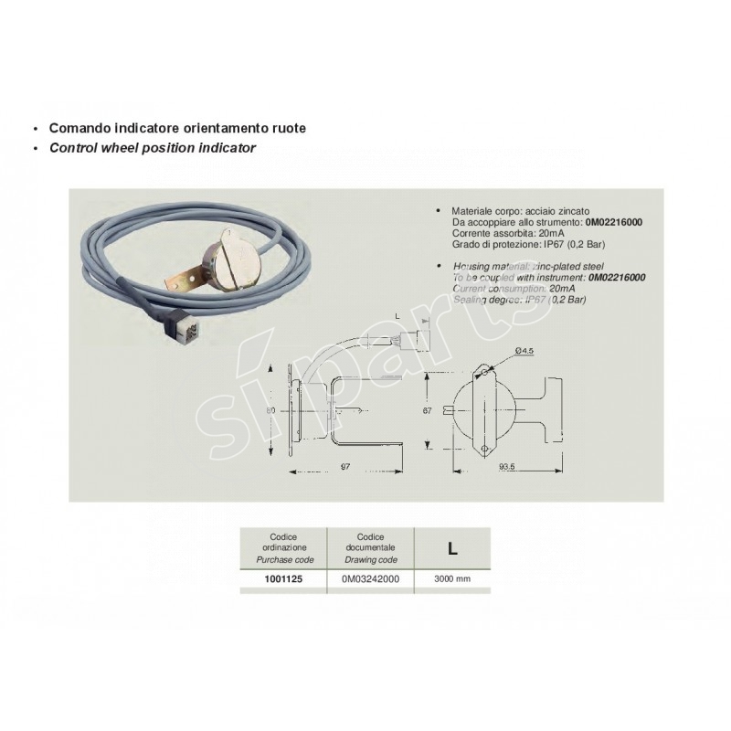 COMANDO INDICATORE ORIENTAMENTO RUOTE