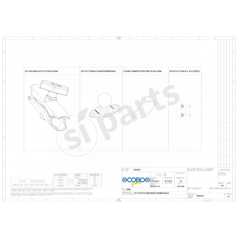 KIT STAFFA ROMBOIDALE 3B6