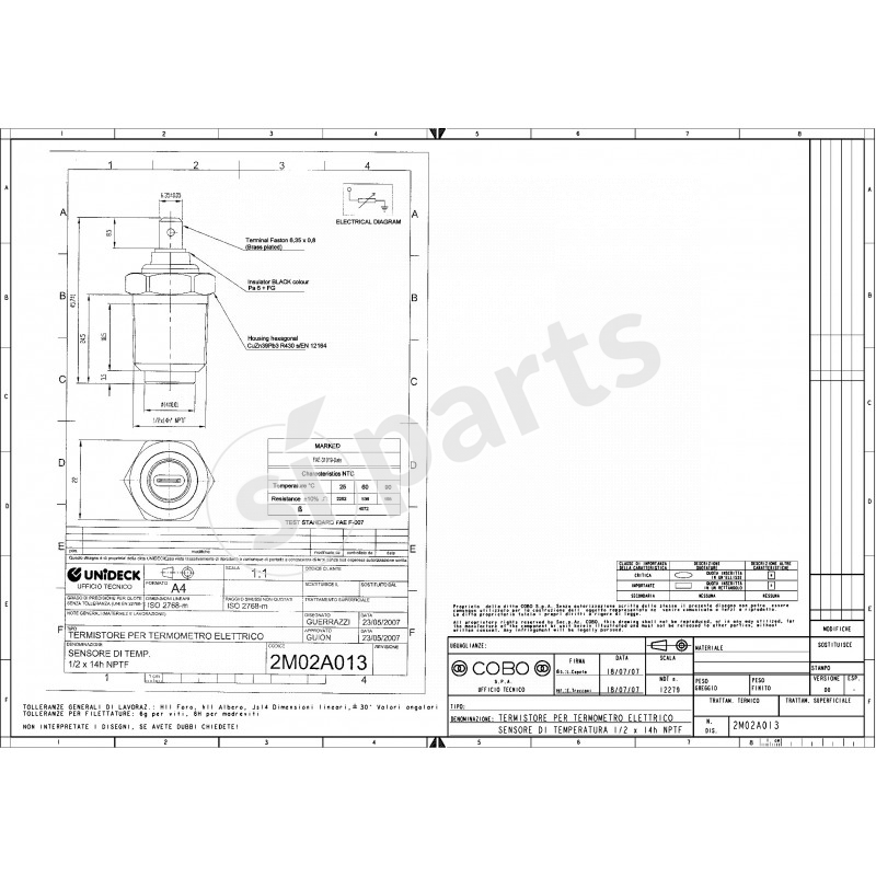 TERMISTORE PER TERMOMETRO ELETTRICO