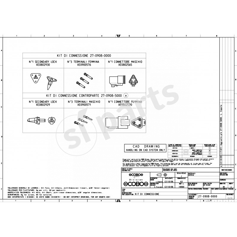 CONNECTION KIT, MALE TYPE, DEUTSCH 3 PINS