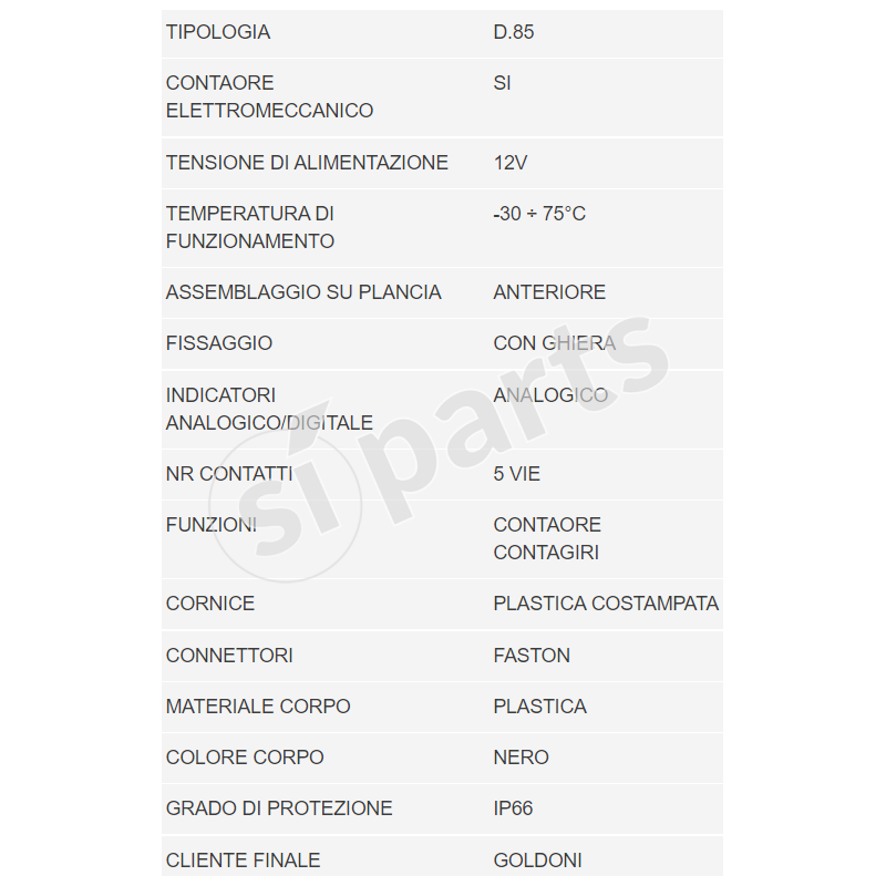 UNIDECK CHRONOGYROMETER 12V 3000 LAPS PTO