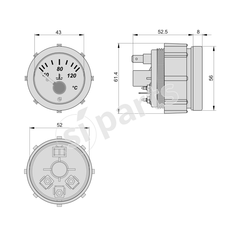 UNIDECK 24V IR WATER THERMOMETER