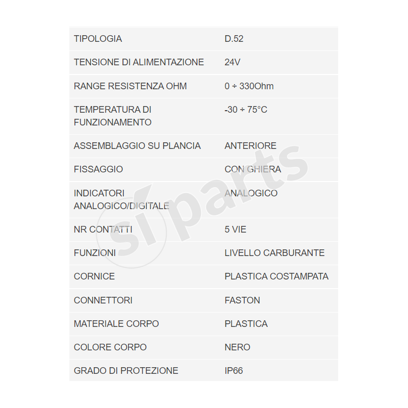 UNIDECK 24V IR FUEL LEVEL INDICATOR INSTRUMENT