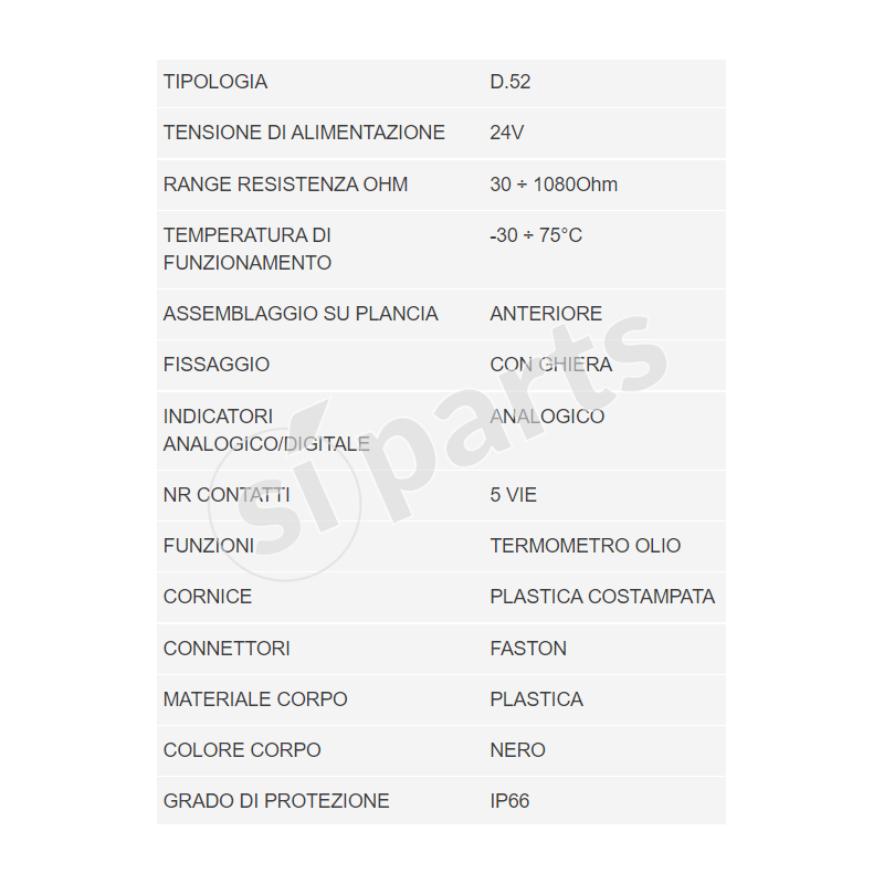 UNIDECK 24V IR ENGINE OIL TEMPERATURE
