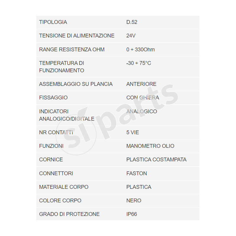 UNIDECK 24V IR OIL PRESSURE INDICATOR INSTRUMENT